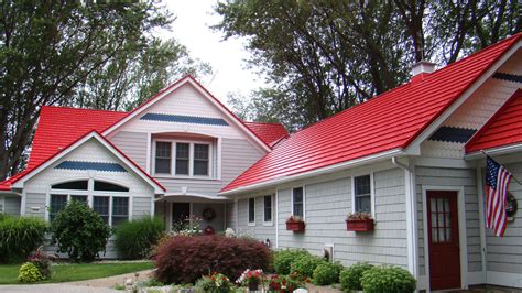 houses with red metal roofs|houses with red shingle roofs.